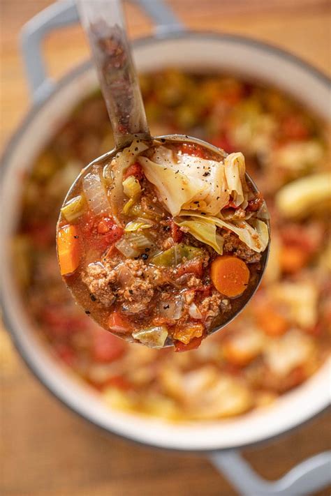 hamburger soup with cabbage & kidney beans